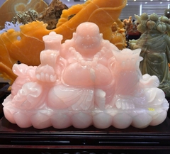 Ngài Di Lặc ngọc onyx hồng 82cm