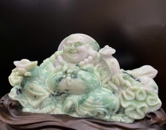 Ngài Di Lạc Ngọc Phỉ Thuý + Giấy Kiểm Định 40x34x19cm