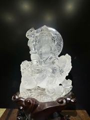 Ngài Vân Thù Bồ Tát Thạch Anh Trắng 25cm