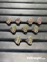 Nhẫn đá tourmaline gắn trên bạc 925 hình cánh bướm