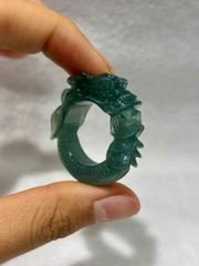 Nhẫn Ngọc Phỉ Thuý Chạm Rồng L1