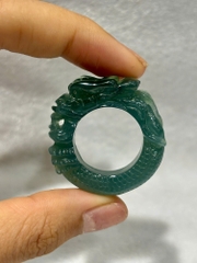 Nhẫn Ngọc Phỉ Thuý Chạm Rồng L1