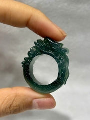 Nhẫn Ngọc Phỉ Thuý Chạm Rồng L2