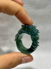 Nhẫn Ngọc Phỉ Thuý Chạm Rồng L2