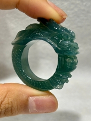 Nhẫn Ngọc Phỉ Thuý Chạm Rồng L3