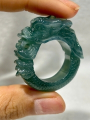 Nhẫn Ngọc Phỉ Thuý Chạm Rồng L3