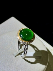 Nhẫn Ngọc Phỉ Thuý Đế Vương Lục - Kèm Giấy Kiểm Định Type A