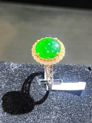 Nhẫn Ngọc Phỉ Thuý Đế Vương Lục - Kèm Giấy Kiểm Định Type A