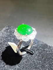 Nhẫn Ngọc Phỉ Thuý Đế Vương Lục - Kèm Giấy Kiểm Định Type A