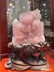 Nhất long vờn ngọc Thạch anh hồng 23cm