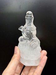 Phật Mẹ Quan Âm Thạch Anh Trắng 10.5cm