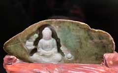 Phật Tổ A Di Đà Ngọc Phỉ Thuý 23x18x13cm