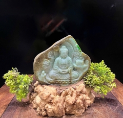 Phật Tổ A Di Đà Ngọc Phỉ Thuý 25x16x13cm