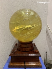 Quả Cầu đá obisidian vàng 22cm