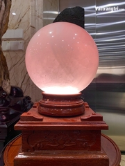 Quả cầu đá thạch anh hồng 22cm