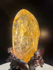Quan âm đồng tử thạch anh golden healr 24cm