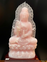 Quan âm hồng ngọc onyx hồng 78cm