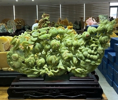 Tác Phẩm Gậy Như Ý Đào Tiên Ngọc Onyx Xanh