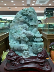 Tác Phẩm Phong Cảnh Hữu Tình Ngọc Phỉ Thuý 37x30cm