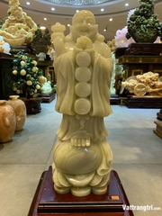 Thần tài di lặc chúc phúc ngọc onyx 76cm