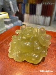 Thần tài di lặc đá quý thạch anh vàng 15cm