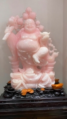 Thần tài di lặc ngọc onyx hồng 135cm