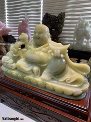 Thần tài di lặc ngọc onyx xanh 58cm