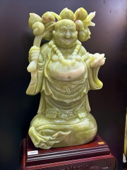 Thần tài di lặc ngọc onyx xanh 65cm