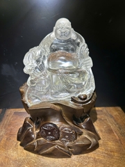 Thần Tài Di Lặc Thạch Anh Trắng 15cm