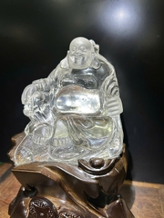 Thần Tài Di Lặc Thạch Anh Trắng 15cm