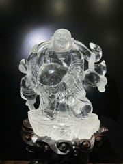 Thần Tài Di Lặc Thạch Anh Trắng 35cm