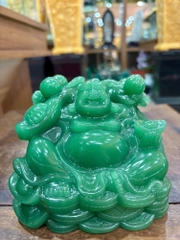 Thần Tài Di Lặc Thạch Anh Xanh 12cm