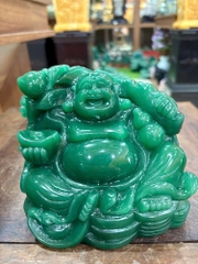 Thần Tài Di Lặc Thạch Anh Xanh 14cm
