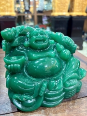 Thần Tài Di Lặc Thạch Anh Xanh 14cm