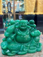 Thần Tài Di Lặc Thạch Anh Xanh 16cm