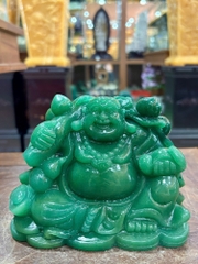 Thần Tài Di Lặc Thạch Anh Xanh 16cm