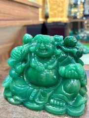 Thần Tài Di Lặc Thạch Anh Xanh 16cm