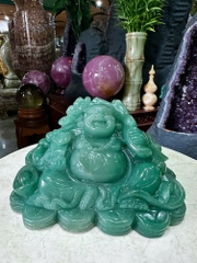 Thần tài di lặc thạch anh xanh 18cm