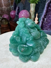 Thần tài di lặc thạch anh xanh 18cm