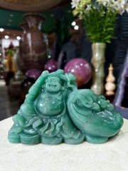 Thần tài di lặc thạch anh xanh 22cm