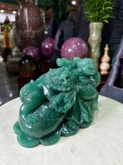 Thần tài di lặc thạch anh xanh 22cm