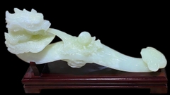 Thanh gậy như ý nhất long chầu ngọc 57x20cm