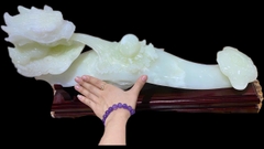 Thanh gậy như ý nhất long chầu ngọc 57x20cm