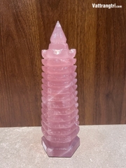 Tháp văn xương thạch anh hồng 13 tầng 25cm