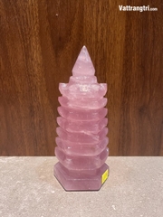 Tháp văn xương thạch anh hồng 7 tầng 18cm