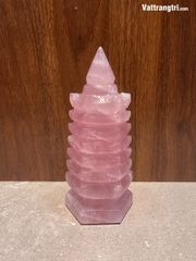 Tháp văn xương thạch anh hồng 7 tầng 18cm