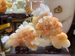 Tp thanh gậy như ý mẫu đơn ngọc onyx 34x24cm