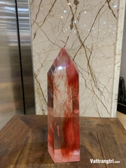 Trụ đá obsidian đỏ 23cm