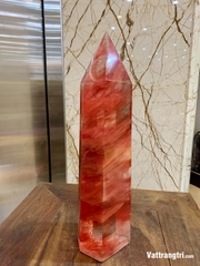 Trụ đá obsidian đỏ 32cm