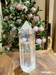 Trụ Đá Obsidian trắng 23cm